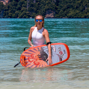 Otroška napihljiva deska za veslanje Bodyboard - oranžna