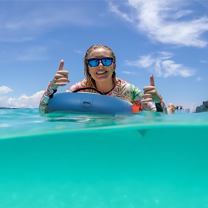 Otroška napihljiva deska za veslanje Bodyboard - modri listi